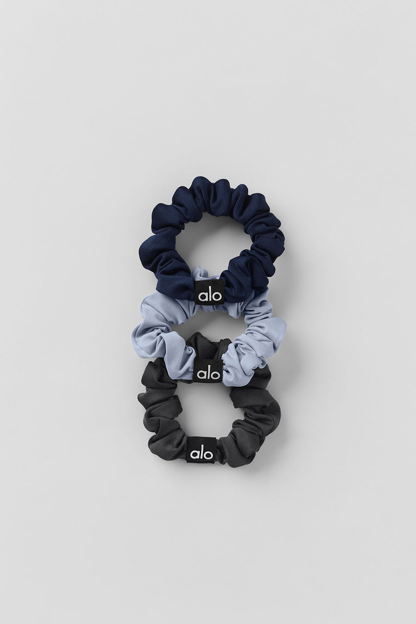 Fresh Mini Scrunchie 3-Pack - Winter Frost/Navy/Anthracite