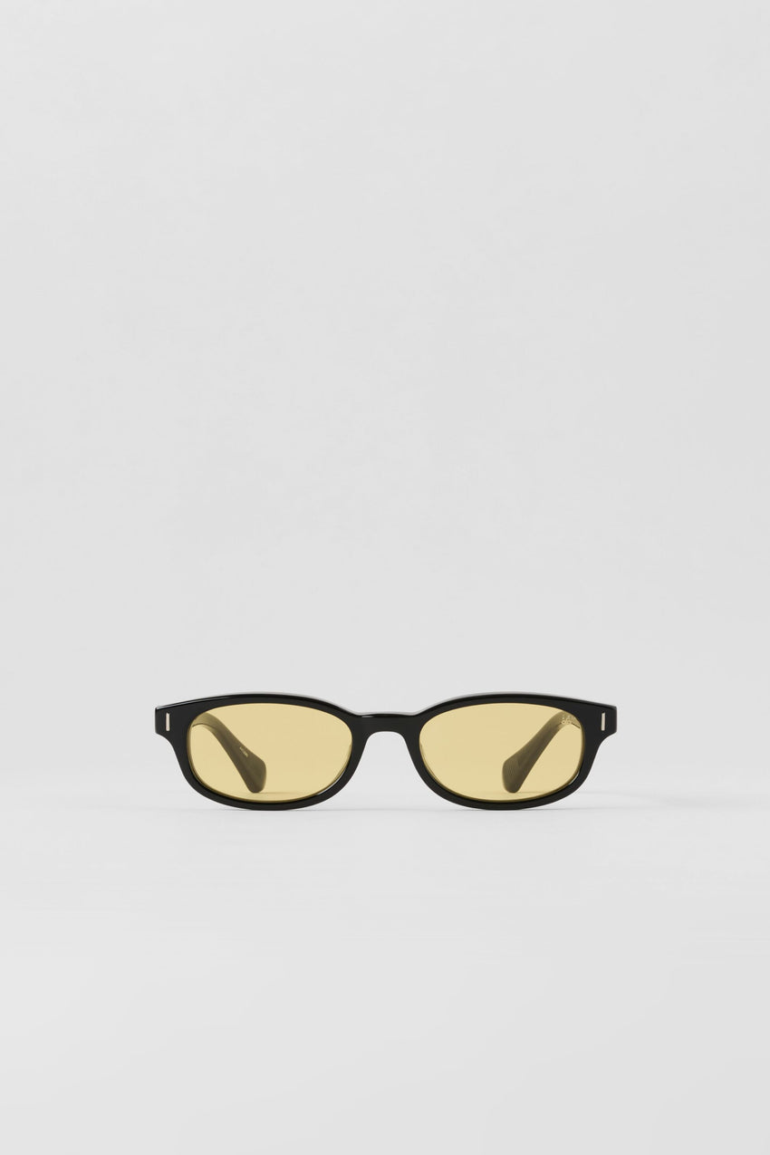 ALO Skinny Oval Sunglasses - Black/Yellow