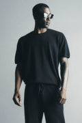 Cotton Cashmere Ever Soft Short Sleeve Crew - Black