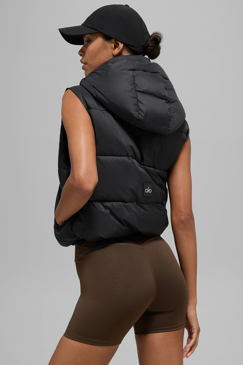 Gold Rush Puffer Vest - Black